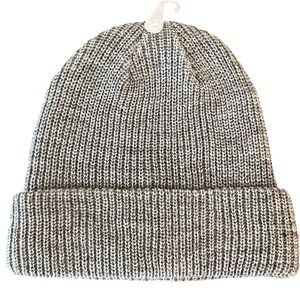 American Eagle Knit Beanie Hat Cozy Ribbed Gray One Size